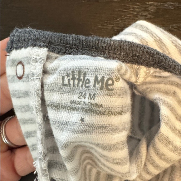 Little Me Gray Striped Pajama Set - Picture 2 of 5